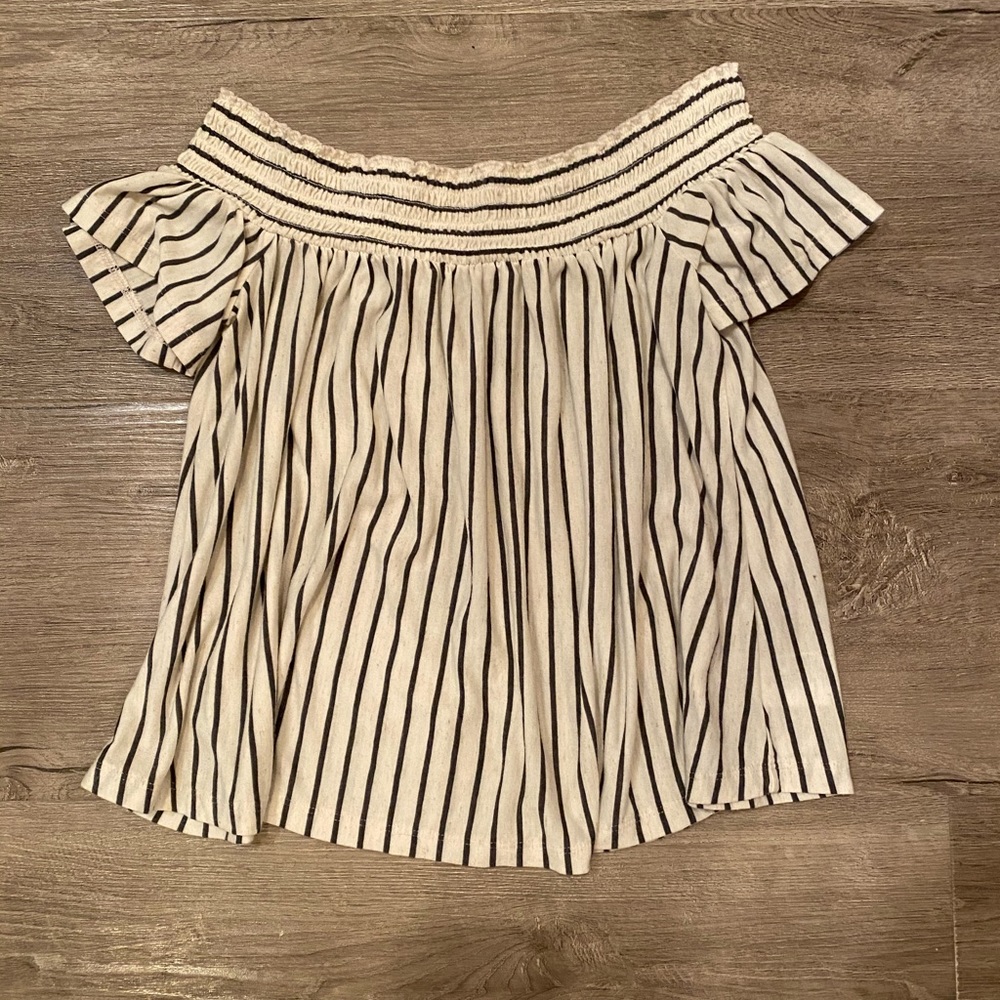 off the shoulder striped top
